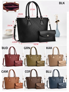 2 in 1 Faux Leather Satchel Bag 